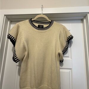 Vici Black and Cream Knit Sweater